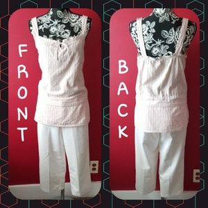 American Eagle lite pink & white Tank top